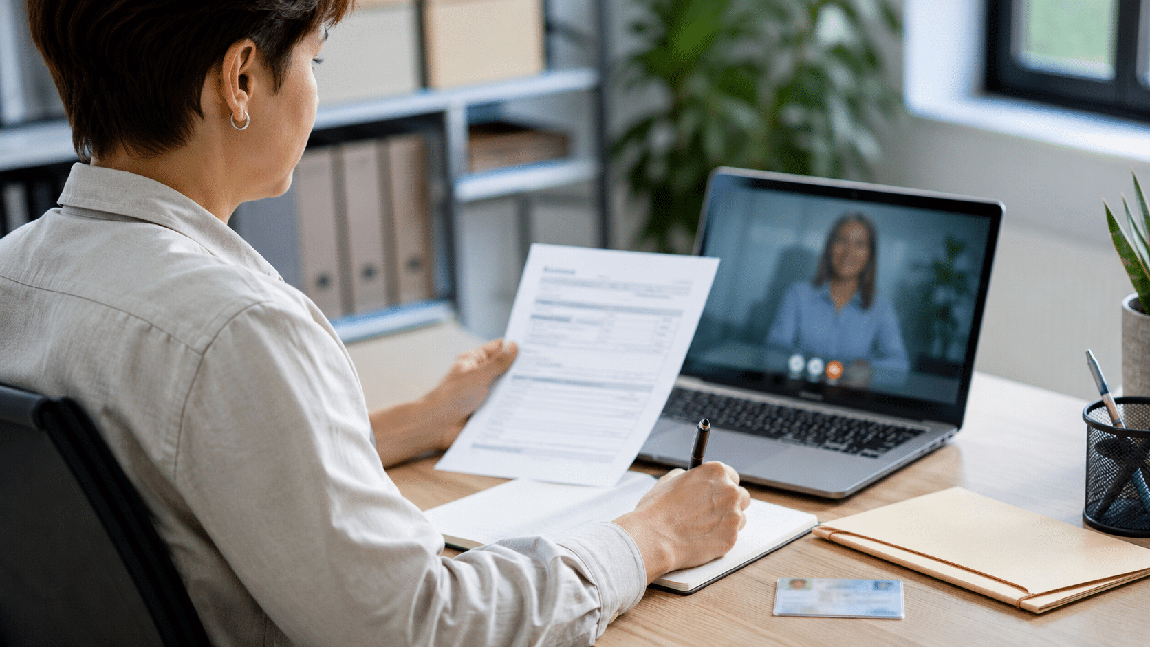 Espace de travail moderne pour préparer une déclaration de domicile RAMQ