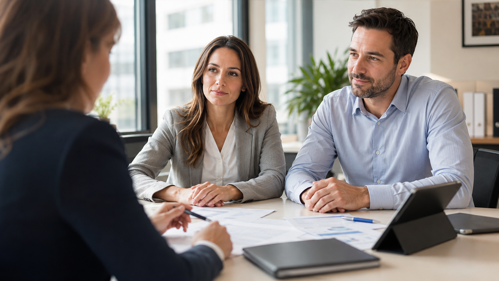 Personne préparant une déclaration de séparation de fait dans un environnement de travail