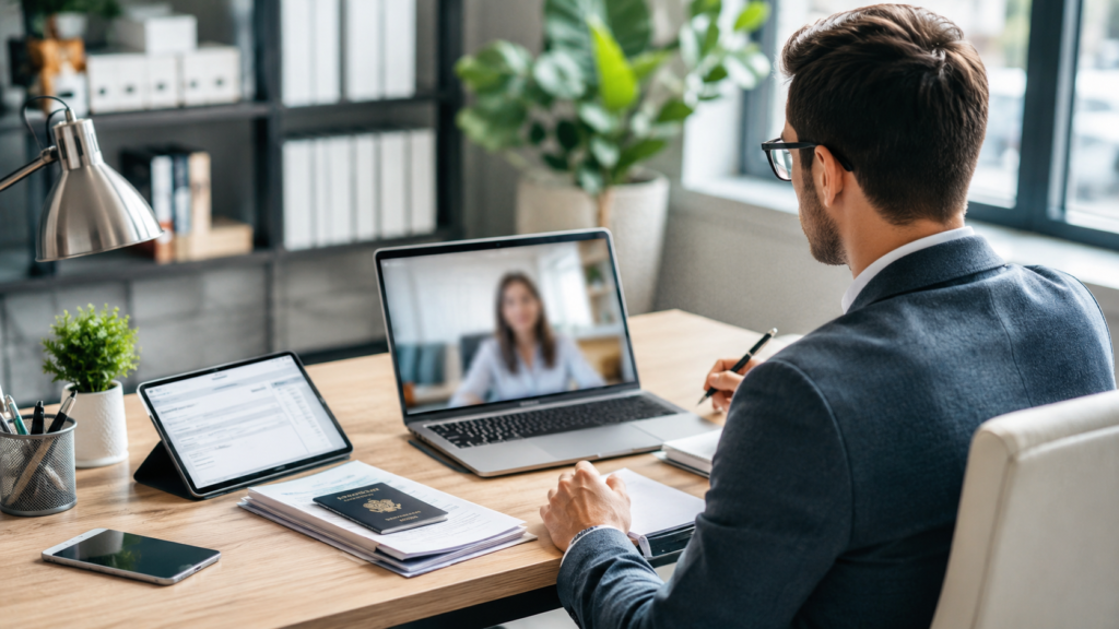 Déclaration permis de travail Canada avec signature professionnelle sur documents officiels