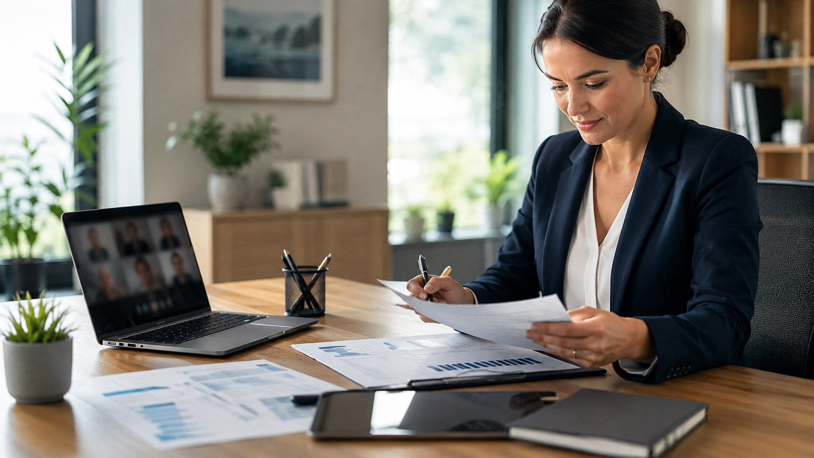 Connexion en visioconférence professionnelle pour une déclaration compte bancaire au Québec